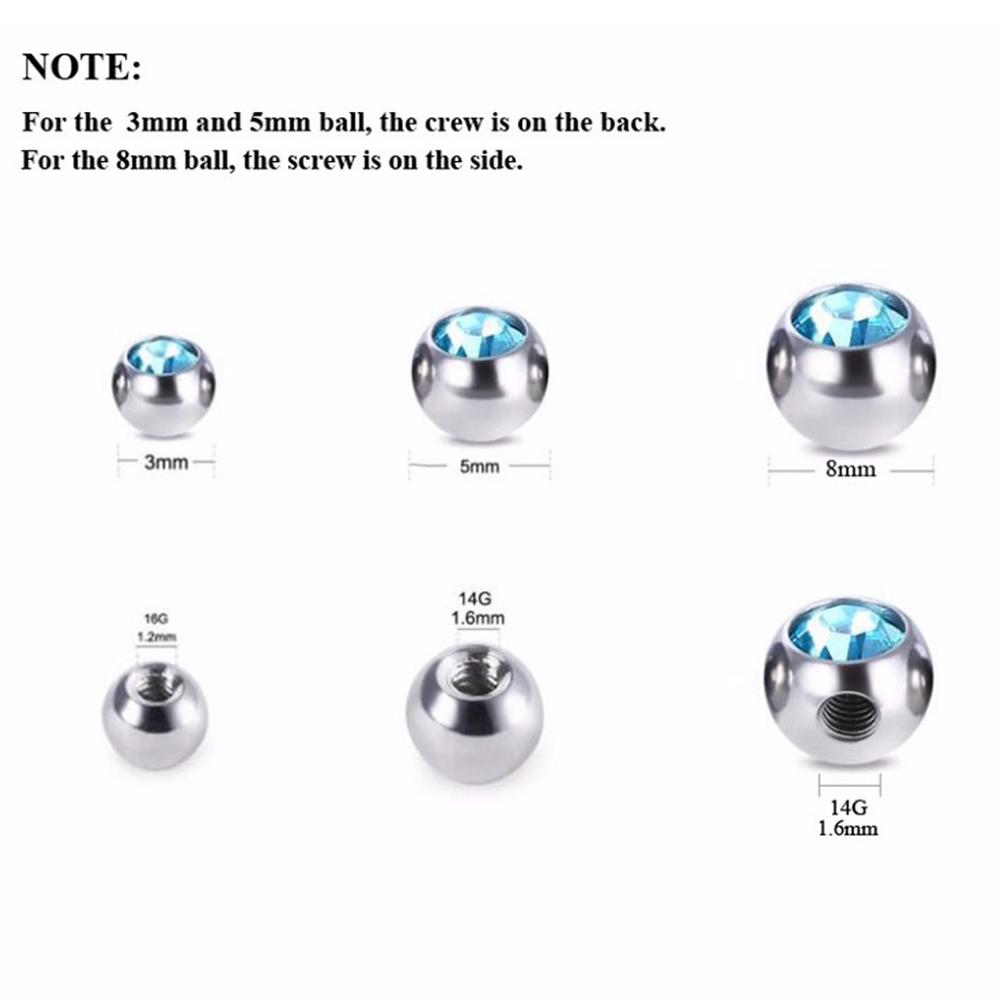 60 stücke Edelstahl CZ Kristal – Body Jewelry Replacement Ball Bewertung und Preis